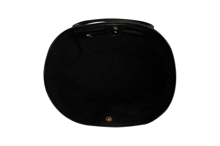 Lucky Bees 355 v2 Bolso Tote de Piel de Polivinilo Negro y Gris, 37x15x28 cm